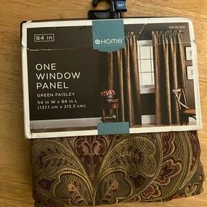 Green paisley window panel curtain